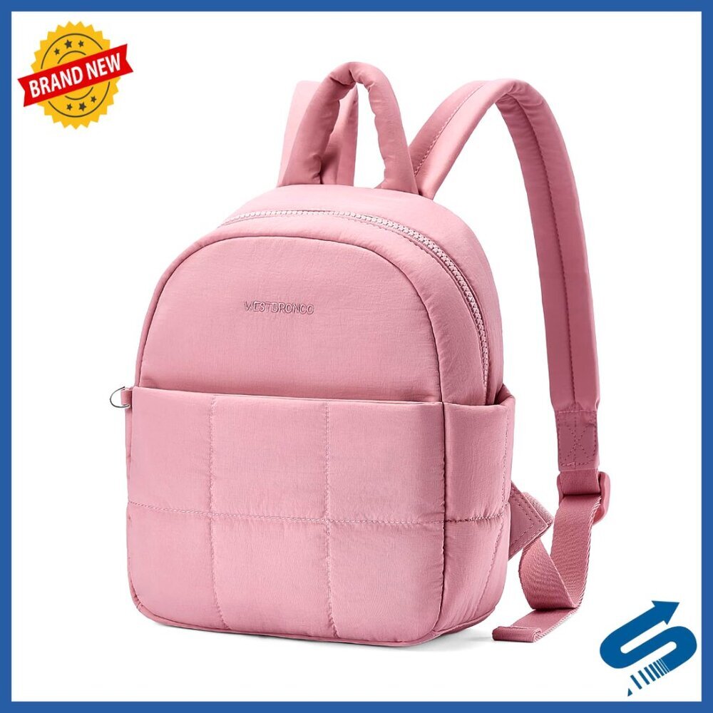 Mini Puffer Backpack Lightweight Nylon Quilted Travel Daily Essentials Organizer - Picture 1 of 6